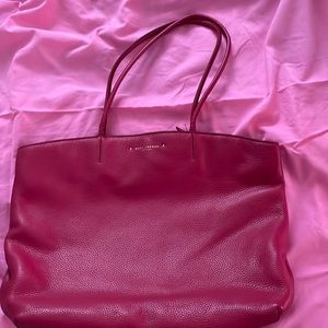 Marc Jacobs red leather tote! Good condition!  16w x 12.5h x 6w